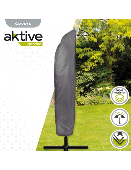 Housse de parasol de jardin max. Ø420 cm gris