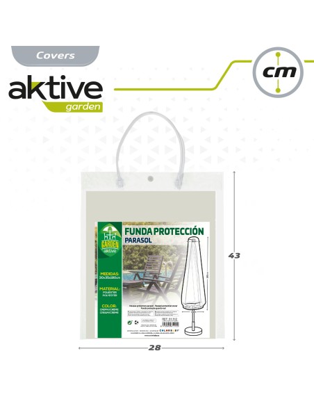 Housse de parasol de jardin max. Ø360 cm crème