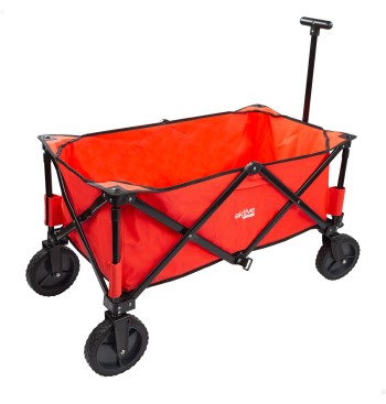 Chariot de plage rouge pliable