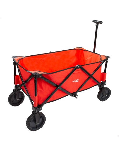 Chariot de plage rouge pliable