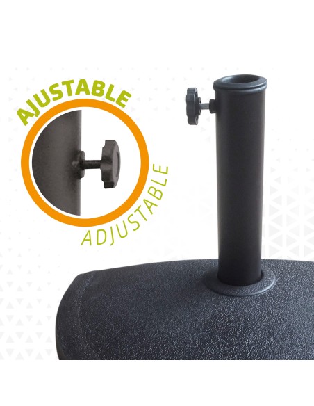 Support de parasol semi-circulaire en résine Ø38 - 48 mm