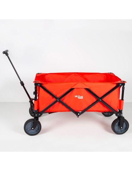 Chariot de plage rouge pliable