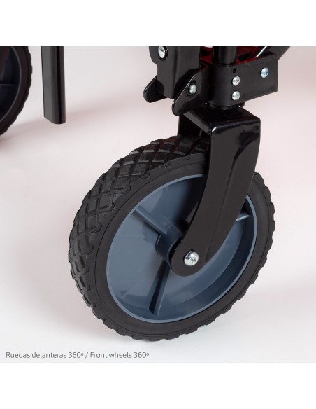 Chariot de plage rouge pliable