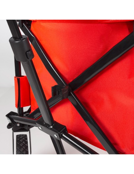 Chariot de plage rouge pliable