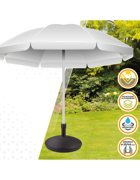 Pied de parasol circulaire anthracite 25-48 mm