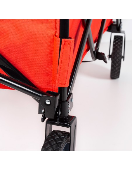 Chariot de plage rouge pliable
