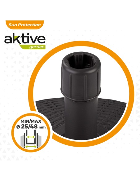 Pied de parasol circulaire anthracite 25-48 mm