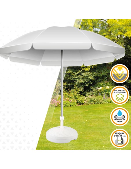 Pied de parasol circulaire blanc 19-33 mm