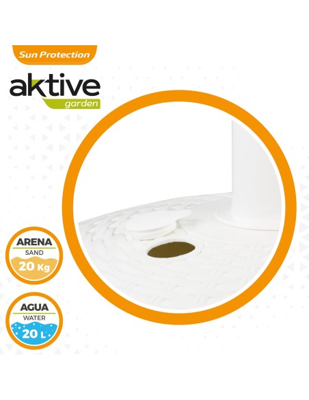 Pied de parasol circulaire blanc 19-33 mm