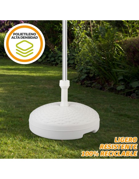 Pied de parasol circulaire blanc 19-33 mm