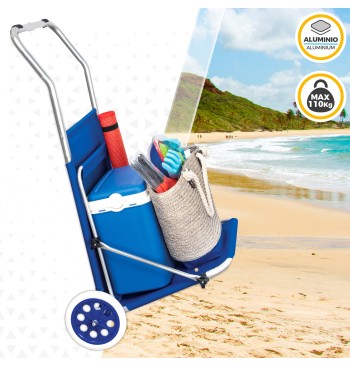 Tumbona carrito de playa plegable 2 en 1 2