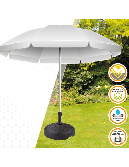 Pied de parasol circulaire anthracite 19-33 mm