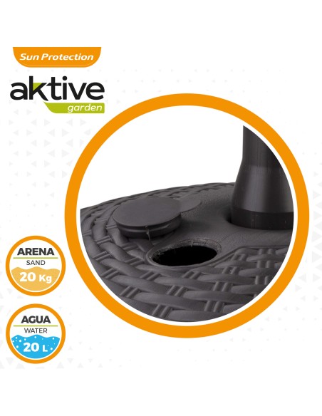 Pied de parasol circulaire anthracite 19-33 mm