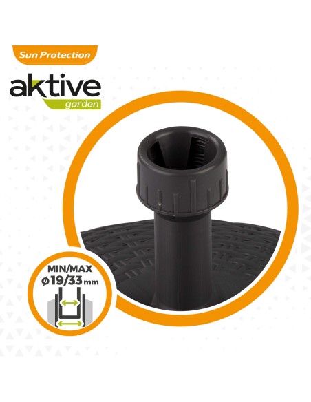 Pied de parasol circulaire anthracite 19-33 mm