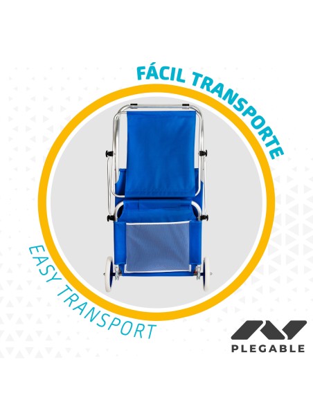 Tumbona carrito de playa plegable 2 en 1