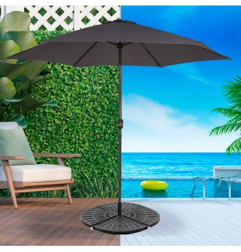 Pied de parasol rond à remplir 4 pièces 48x48x7,5 cm 2
