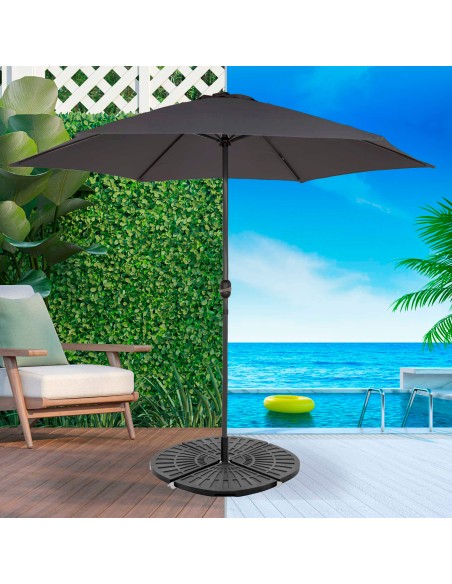 Pied de parasol rond à remplir 4 pièces 48x48x7,5 cm