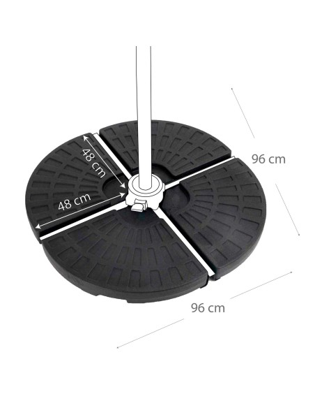 Pied de parasol rond à remplir 4 pièces 48x48x7,5 cm