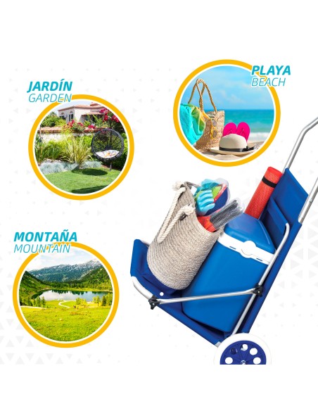 Tumbona carrito de playa plegable 2 en 1
