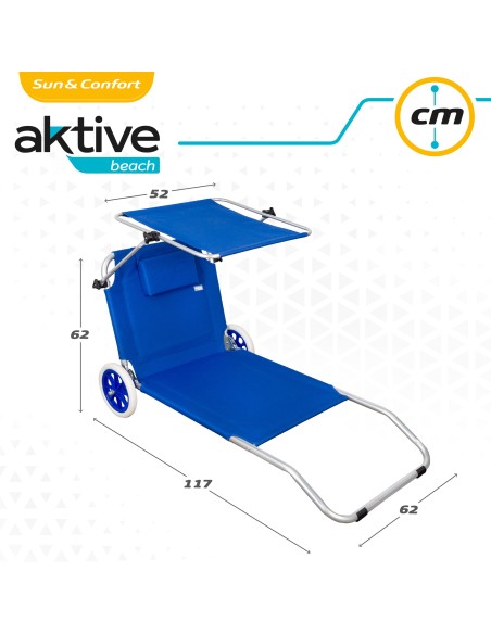 Tumbona carrito de playa plegable 2 en 1