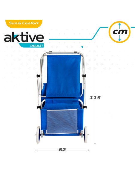 Tumbona carrito de playa plegable 2 en 1