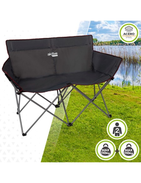 Chaise de camping pliante double