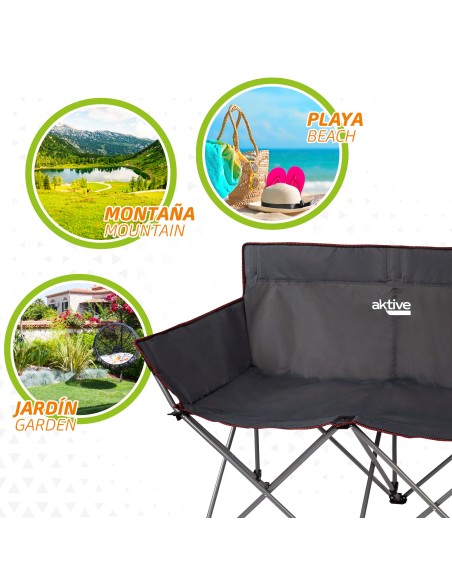 Chaise de camping pliante double