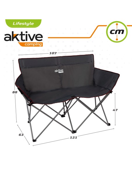 Chaise de camping pliante double