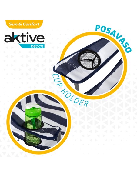 Chaise de camping pliante Sailor avec sous-verres