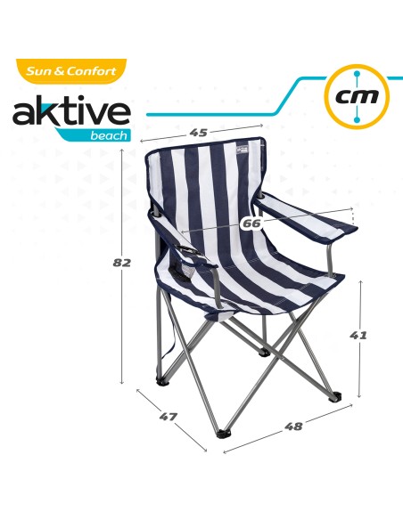 Chaise de camping pliante Sailor avec sous-verres
