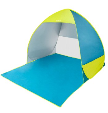 Tente de plage pop-up bleue et verte