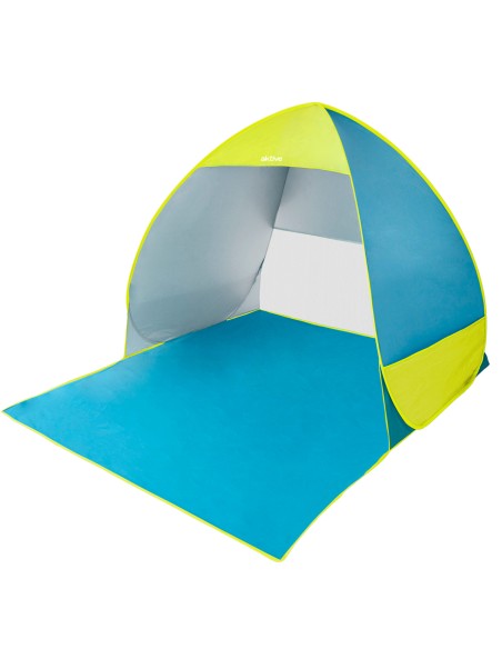 Tente de plage pop-up bleue et verte