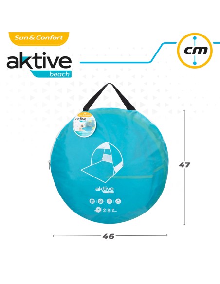Tente de plage pop-up bleue et verte
