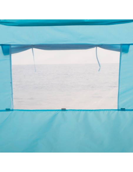 Tente brise-vent et plage pour 4 personnes avec sol, porte et fenêtres