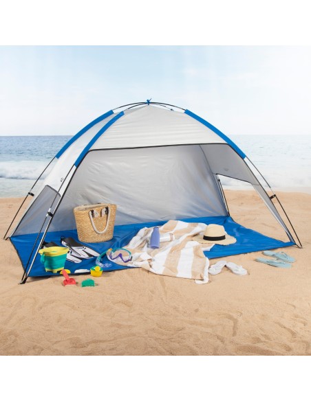 Tente brise-vent et plage pour 2 personnes UV50 avec fenêtres et sol