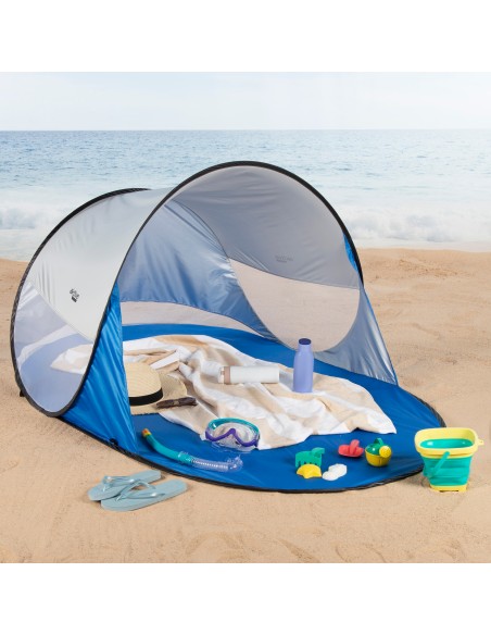 Tente de plage coupe-vent et Pop Up pour 2 personnes UV50 avec sol