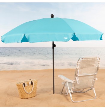 Parapluie de plage 8 tiges 200 cm bleu 2