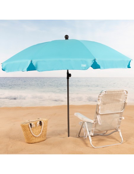 Parapluie de plage 8 tiges 200 cm bleu
