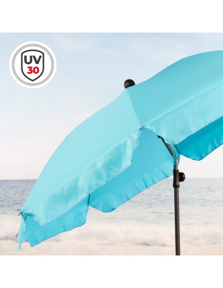 Parapluie de plage 8 tiges 200 cm bleu