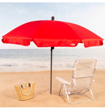 Parasol de plage 8 mâts 200 cm rouge 2