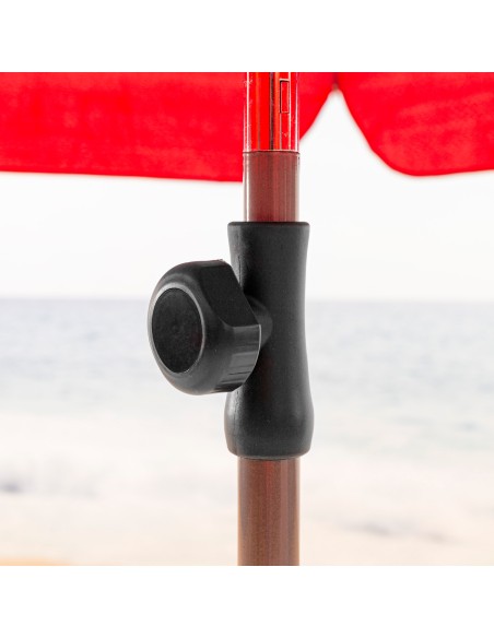 Parasol de plage 8 mâts 200 cm rouge