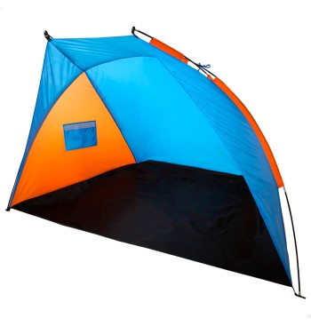 Tente brise-vent bleue et orange 200x125x120 cm