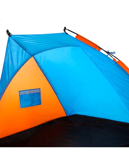 Tente brise-vent bleue et orange 200x125x120 cm