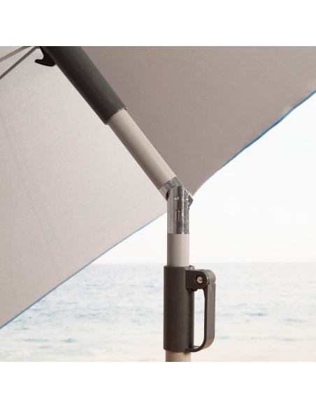 Parasol de plage 8 tiges 220 cm bleu avec cintre