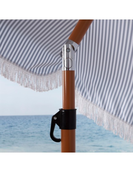 Parasol de plage 8 tiges 200 cm Parasol de plage avec frange de marin