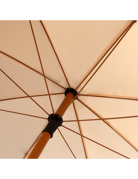 Parasol de plage avec 8 tiges frangées beige 200 cm