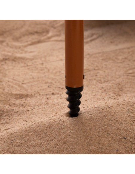Parasol de plage avec 8 tiges frangées beige 200 cm