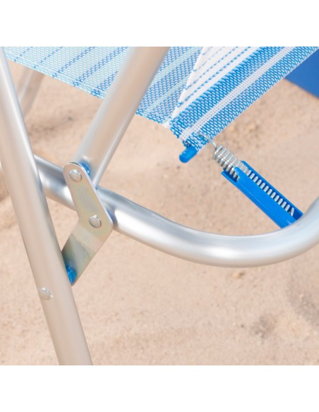 Chaise de plage haute fixe 45x45x75 cm rayures bleues