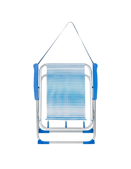 Chaise de plage haute fixe 45x45x75 cm rayures bleues