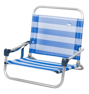 Mini chaise de plage basse (1 kg) 45x45x50 cm rayures...